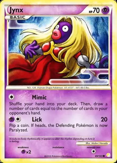 Jynx 69/123 HeartGold & SoulSilver Pokemon card