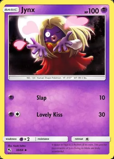 Jynx 30/68 Hidden Fates Pokemon card