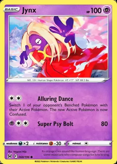 Jynx 68/196 Lost Origin Pokemon card