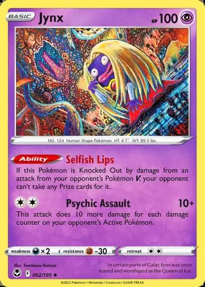 Jynx 62/195 Silver Tempest Pokemon card