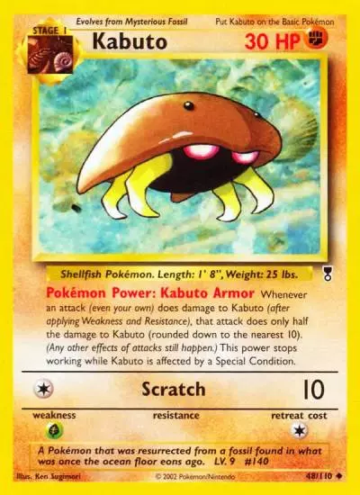 Kabuto 48/110 Legendary Collection Pokemon card