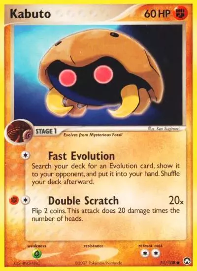 Kabuto 51/108 Power Keepers Pokemon card