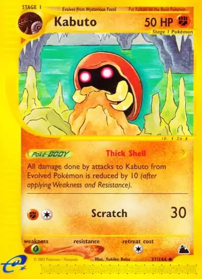Kabuto 37/144 Skyridge Pokemon card