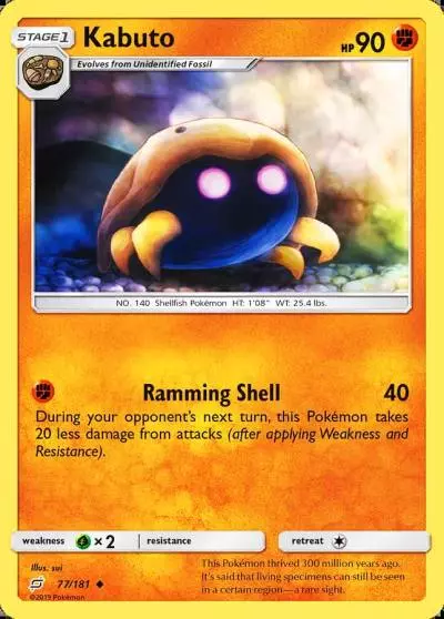 Kabuto 77/181 Team Up Pokemon card