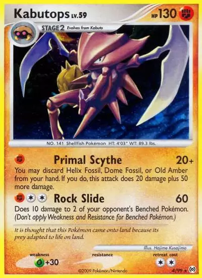 Kabutops 4/99 Arceus Pokemon card