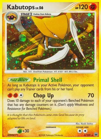 Kabutops 6/100 Majestic Dawn Pokemon card