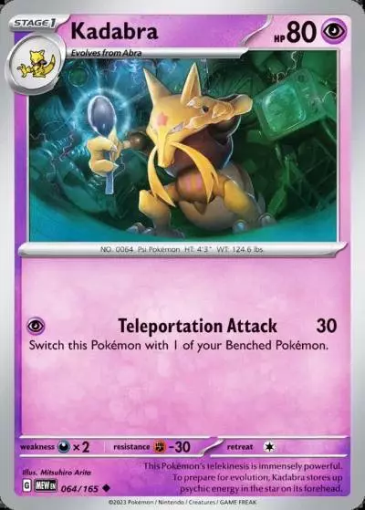 Kadabra 64/165 151 Pokemon card