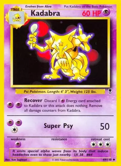 Kadabra 49/110 Legendary Collection Pokemon card