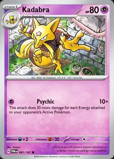 Kadabra 81/167 Twilight Masquerade Pokemon card