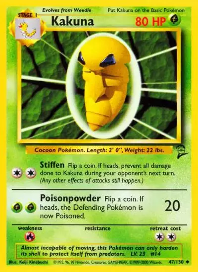 Kakuna 47/130 Base Set 2 Pokemon card