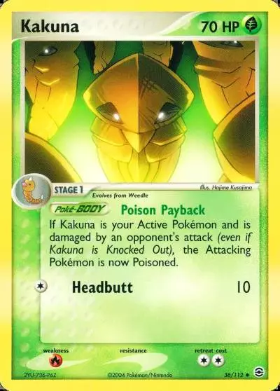 Kakuna 36/112 FireRed & LeafGreen Pokemon card
