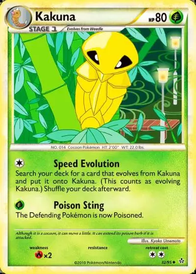 Kakuna 32/95 HS—Unleashed Pokemon card