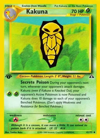 Kakuna 41/75 Neo Discovery Pokemon card