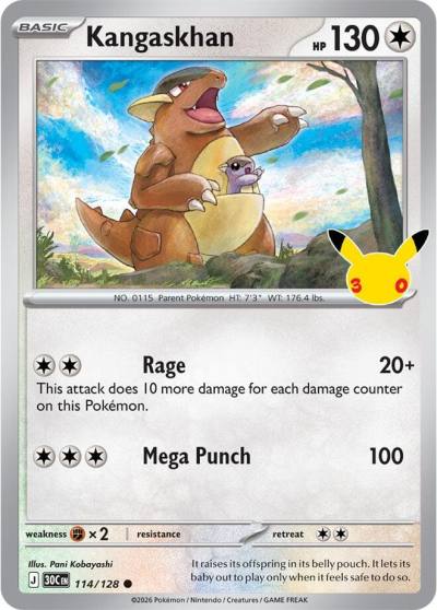 Kangaskhan 114/128 30th Celebration Pokemon card