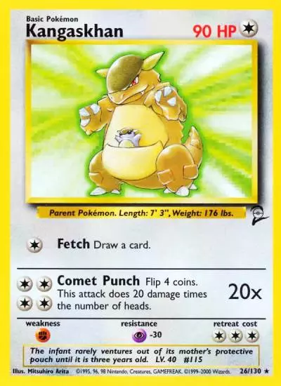 Kangaskhan 26/130 Base Set 2 Pokemon card