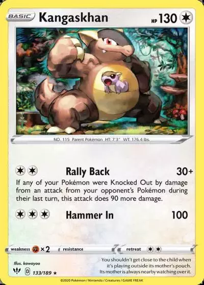 Kangaskhan 133/189 Darkness Ablaze Pokemon card