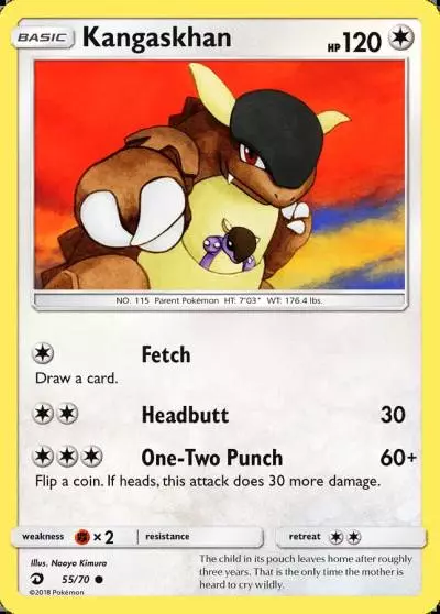 Kangaskhan 55/70 Dragon Majesty Pokemon card