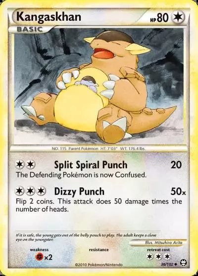 Kangaskhan 36/102 HS—Triumphant Pokemon card