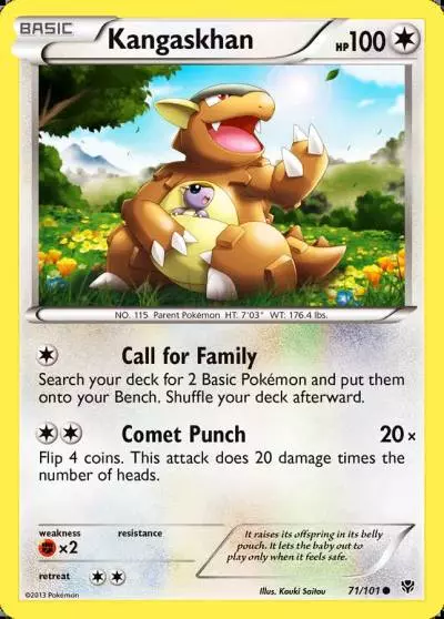 Kangaskhan 71/101 Plasma Blast Pokemon card