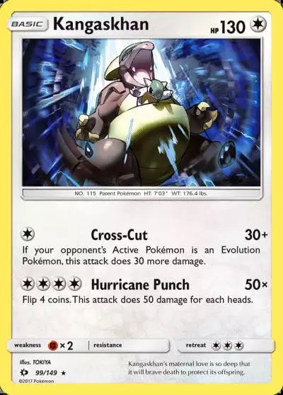 Kangaskhan 99/149 Sun & Moon Pokemon card