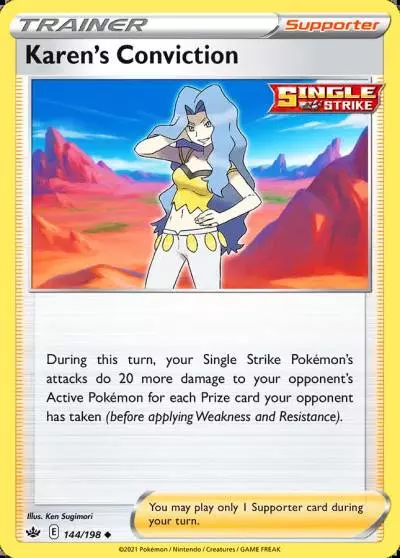 Karen's Conviction 144/198 Chilling Reign Pokemon card