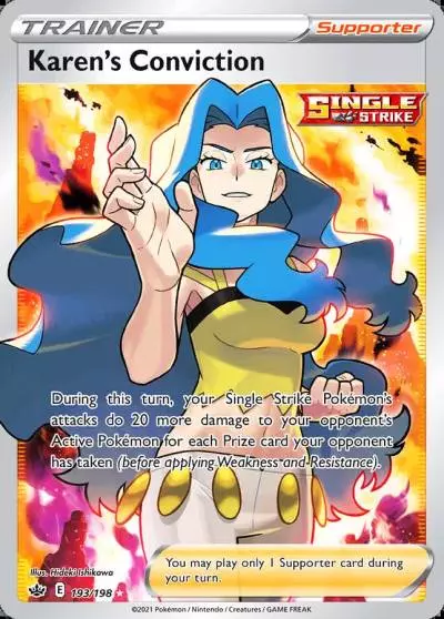 Karen's Conviction 193/198 Chilling Reign Pokemon card