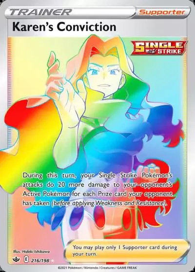 Karen's Conviction 216/198 Chilling Reign Pokemon card