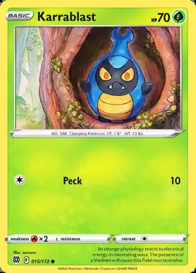 Karrablast 15/172 Brilliant Stars Pokemon card