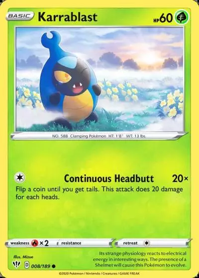 Karrablast 8/189 Darkness Ablaze Pokemon card
