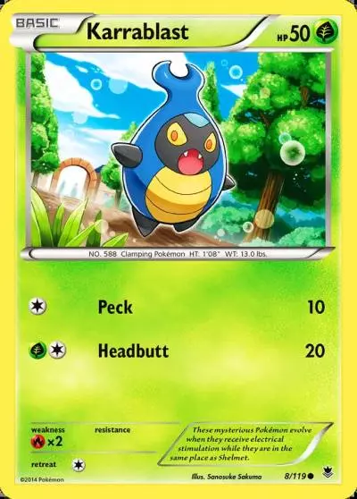 Karrablast 8/119 Phantom Forces Pokemon card
