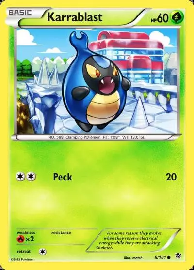 Karrablast 6/101 Plasma Blast Pokemon card