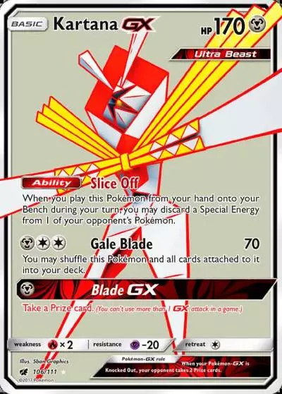 Kartana-GX 106/111 Crimson Invasion Pokemon card