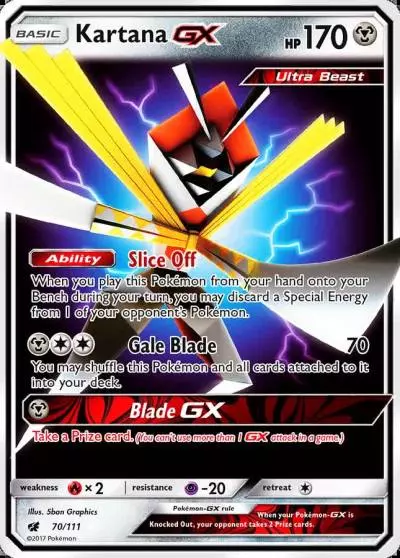 Kartana-GX 70/111 Crimson Invasion Pokemon card