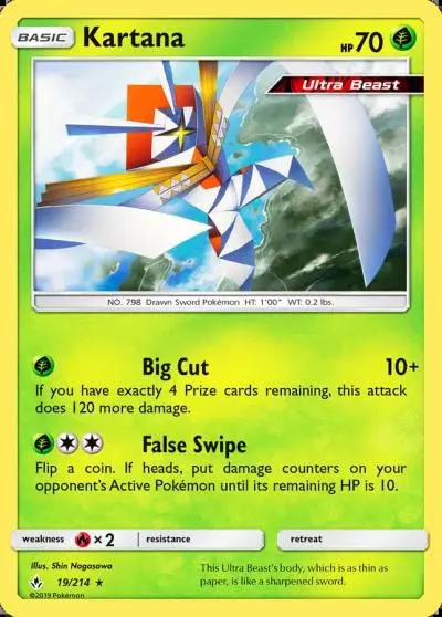 Kartana 19/214 Unbroken Bonds Pokemon card