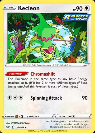 Kecleon 122/198 Chilling Reign Pokemon card
