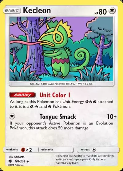 Kecleon 161/214 Lost Thunder Pokemon card