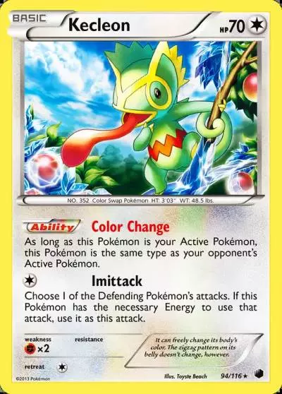 Kecleon 94/116 Plasma Freeze Pokemon card