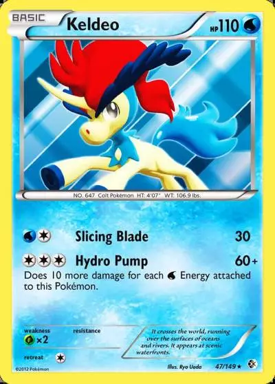 Keldeo 47/149 Boundaries Crossed Pokemon card