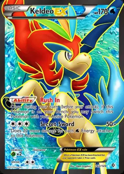 Keldeo-EX 142/149 Boundaries Crossed Pokemon card