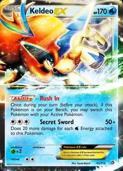 Keldeo-EX 45/113 Legendary Treasures Pokemon card