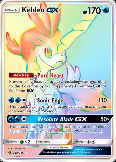 Keldeo-GX 240/236 Unified Minds Pokemon card
