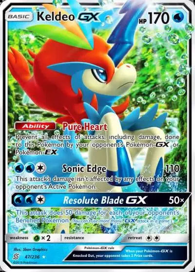 Keldeo-GX 47/236 Unified Minds Pokemon card