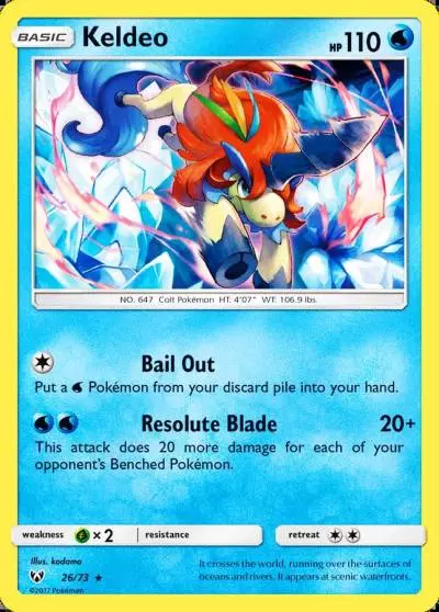 Keldeo 26/73 Shining Legends Pokemon card