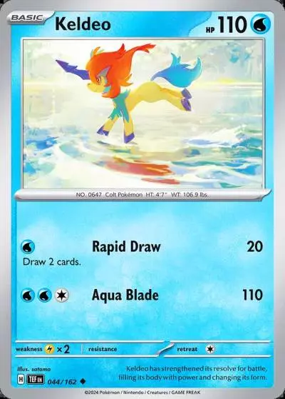 Keldeo 44/162 Temporal Forces Pokemon card