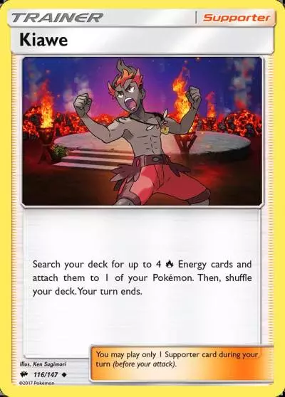 Kiawe 116/147 Burning Shadows Pokemon card
