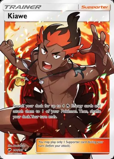 Kiawe 144/147 Burning Shadows Pokemon card