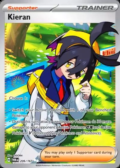 Kieran 206/167 Twilight Masquerade Pokemon card