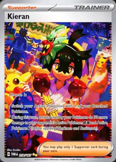 Kieran 218/167 Twilight Masquerade Pokemon card