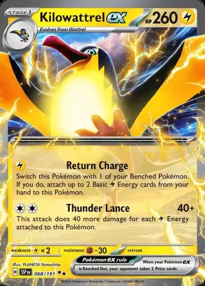 Kilowattrel ex 68/191 Surging Sparks Pokemon card