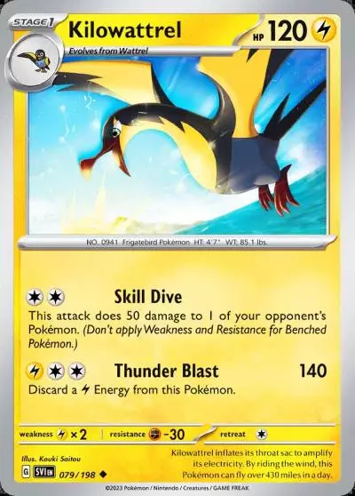 Kilowattrel 79/198 Scarlet & Violet Pokemon card
